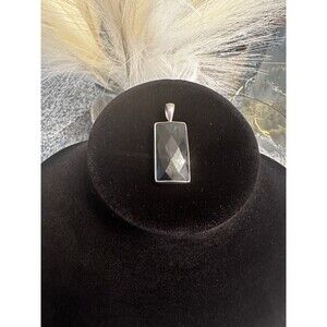 Vintage Silpada Sterling Silver Black Onyx Faceted Rectangular Pendant